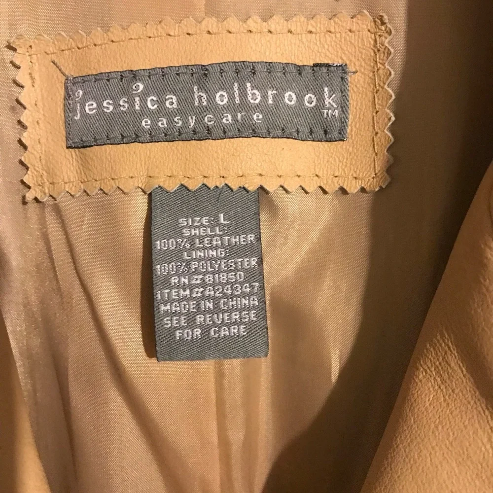 Tan Leather Jacket with Classic Tailoring